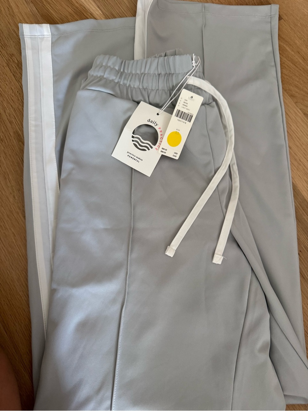 Daily Ritual Anthropologie Light Gray womens Drawstring Track Pants - Picture 3 of 6